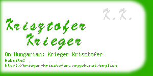 krisztofer krieger business card